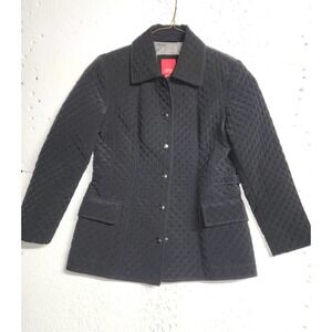 Esprit Jacket Women Medium Black Quilted Full Zip Pockets Outerwear Collared